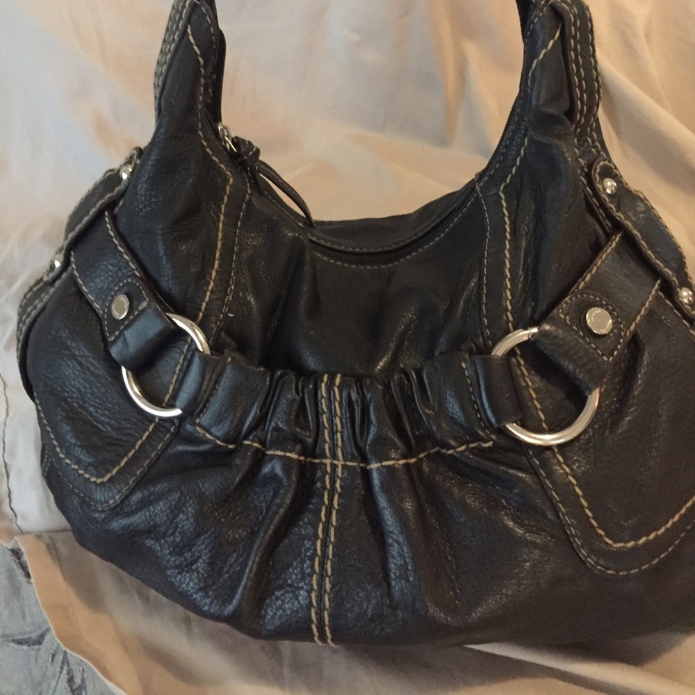 Tignanello Leather Shoulder Bag, Black Purse